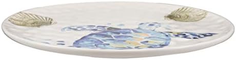 Ebros Nautical Blue White Sea Turtle Dinner Plate Set