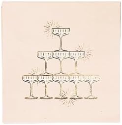 Champagne Tower Cocktail Napkins 5 Inch Folded 20 Pack