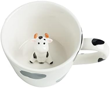DIHOclub 3D Cow Ceramic Mug with Hidden Animal Design