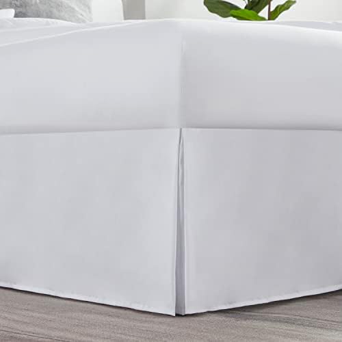 Nestl White Bed Skirt Queen Size 14 Inch Drop