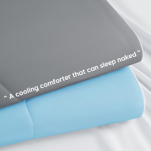 Gehtmnl Cooling Comforter Queen Size 90x90 Mist Light Grey