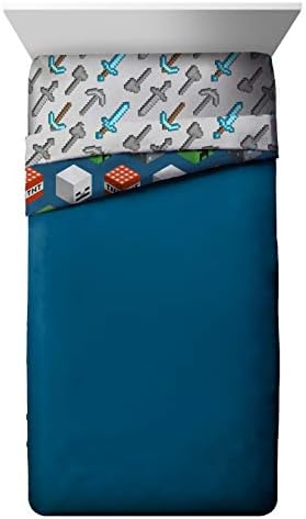 Jay Franco Kids Comforter Minecraft Design Blue Twin