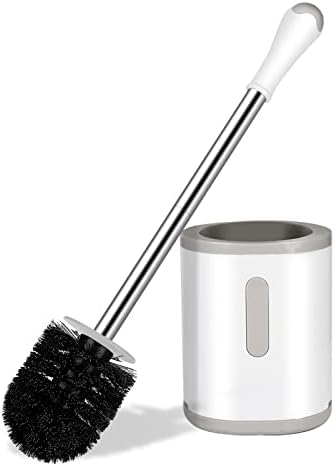 AONEZ Compact Toilet Brush Holder with Stainless Steel Handle