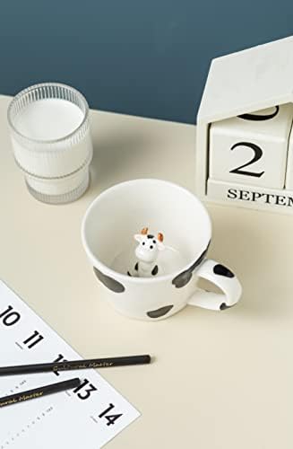 DIHOclub 3D Cow Ceramic Mug with Hidden Animal Design