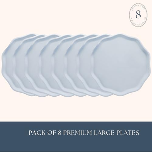 Bonjour Fete Sky Blue Compostable Dinner Plates Pack of 8