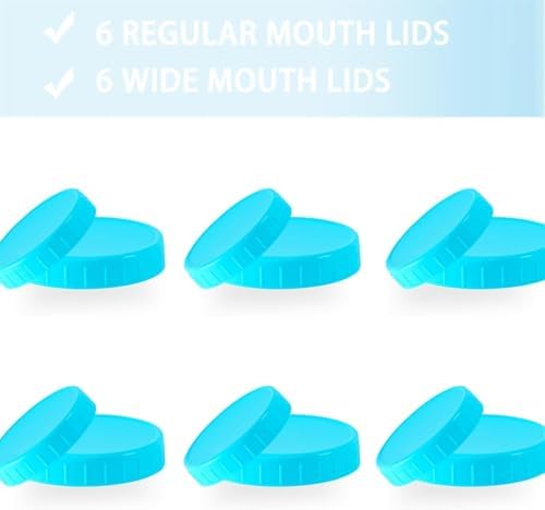 Tixill 20 Pcs Plastic Mason Jar Lids with Silicone Seals