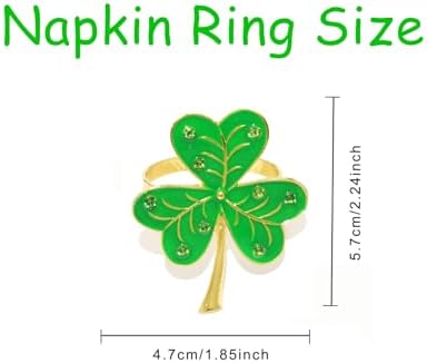 6Pcs Shamrock Napkin Rings for Table Decor