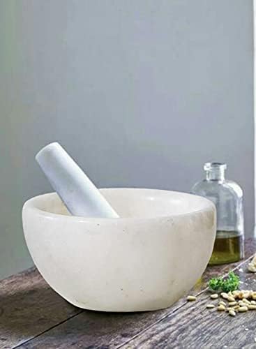 Serene Spaces Living Set of 2 Small White Natural Marble Bowls