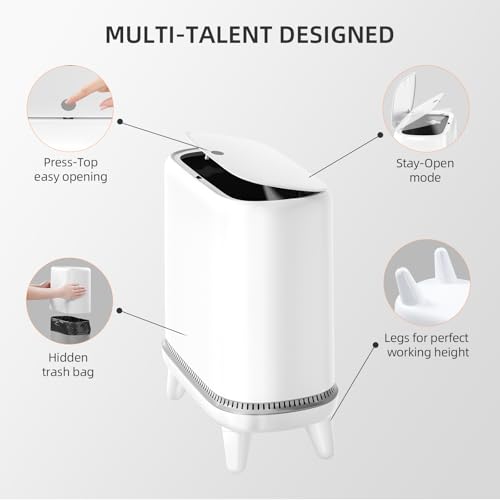 JUDRDO Vacuum Lid Trash Can 32 Gallon