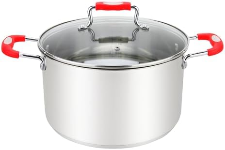 Millvado 84 Qt Stainless Steel Stockpot with Glass Lid and Steam Hole