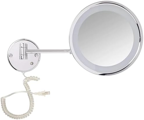JERDON 5X Magnification Wall-Mount Makeup Mirror