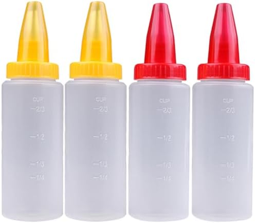 Mikinona 4 Pcs Transparent Squeeze Bottles for Icing and Piping