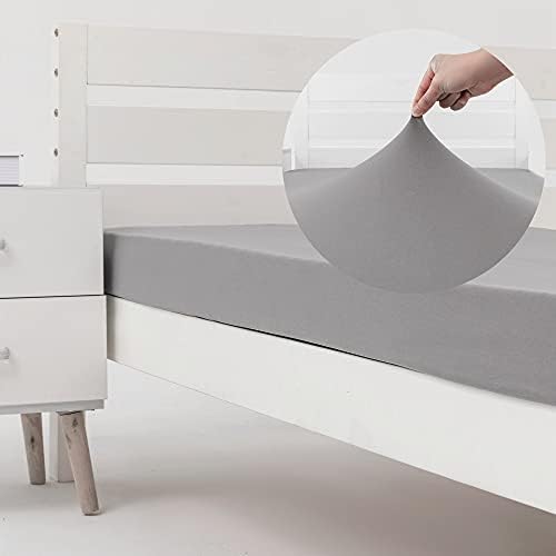 NY HOME Cot Size Fitted Sheet Only - Light Gray