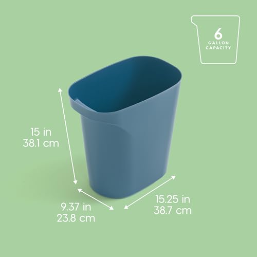 IRIS USA 6 Gallon Trash Can 3-Pack Navy Eco Friendly