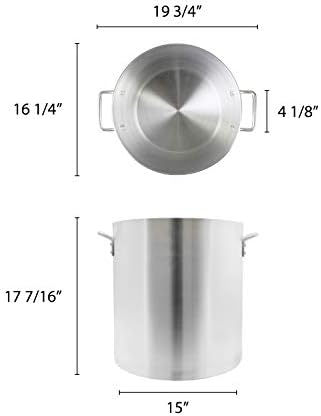60 Quart Aluminum Stock Pot with Riveted Handles