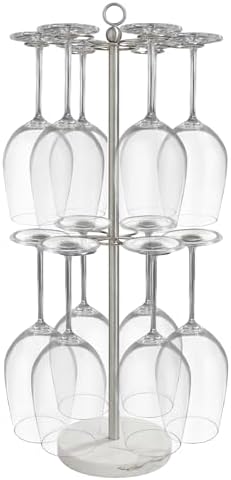 GZILA Countertop Wine Glass Holder with 12 Slots and Marble Base