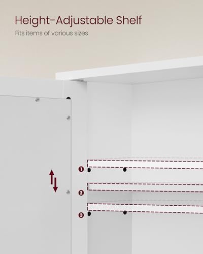 VASAGLE Wall Mounted Bathroom Cabinet with Mirror Doors