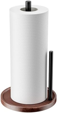 Wooden Paper Towel Holder with Stainless Steel Rods