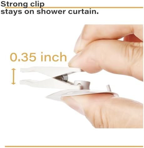 6 Pack Shower Curtain Clips with Suction Cup Windproof Splash Guard