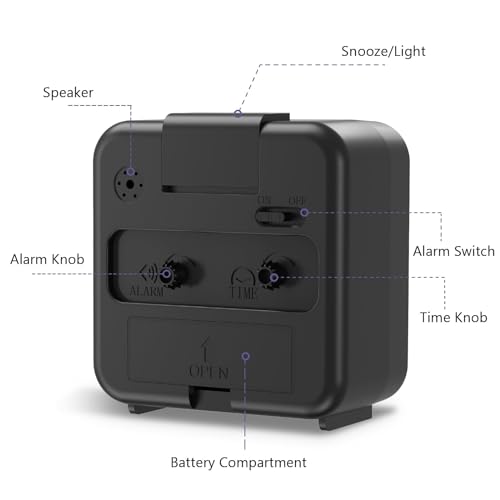 OQIMAX Silent Alarm Clock with Night Light and Large Display