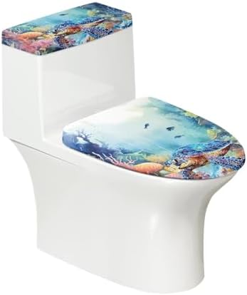 Sea Turtle Toilet Seat Cover and Tank Lid Cover 2 Set