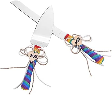 TANG SONG Rainbow Wedding Cake Knife and Server Set of 2