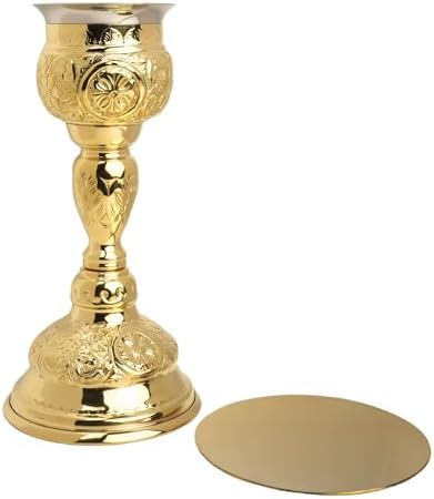 Needzo High Polished Brass Chalice and Paten Set