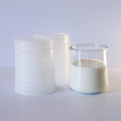 Clear Plastic Yogurt Jar Lids - 28 Pack for Oui Jars