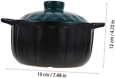 GRIRIW 1pc Ceramic Stew Pot with Lid
