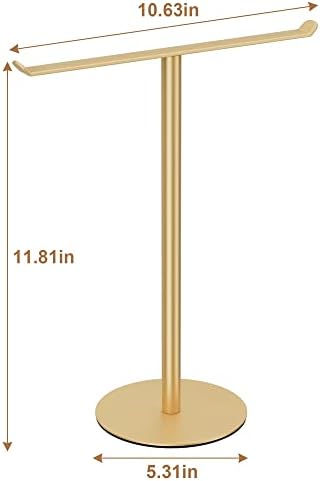 Gold Hand Towel Stand T-Shape Holder for Bathroom and Kitchen