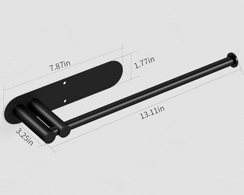 STWWO Under Cabinet Paper Towel Holder 13 Inch Matte Black