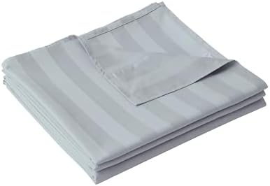 Zaizaihome Cotton Cal King Flat Sheet Only 600 Thread Count Grey Stripe
