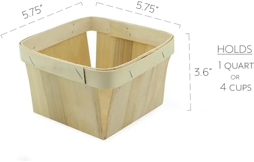 Cornucopia Brands 8 Pack Quart Wooden Berry Baskets