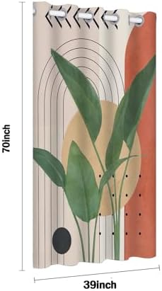 Mightree Doorway Curtain Thermal Insulated 39 x 70 Green Leaves Panel