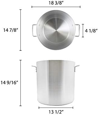 40 Quart Aluminum Stock Pot with Riveted Handles