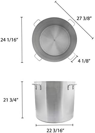 Restaurant Essentials 160 Quart Aluminum Stock Pot with Riveted Handles