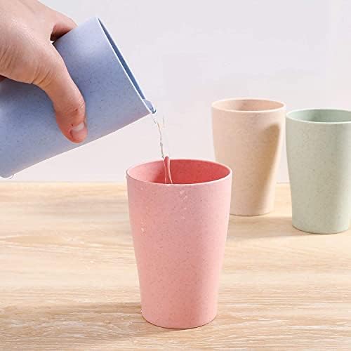CAMBUY Wheat Straw Cup Set 4 Pc 15Oz Reusable and Unbreakable