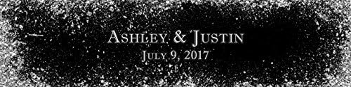 DesignThatSign 100 Silver Glitter on Black Water Bottle Labels