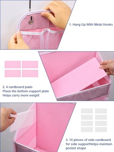 2 Pack Over Door Organizer with Clear Window and 4 Large Pockets