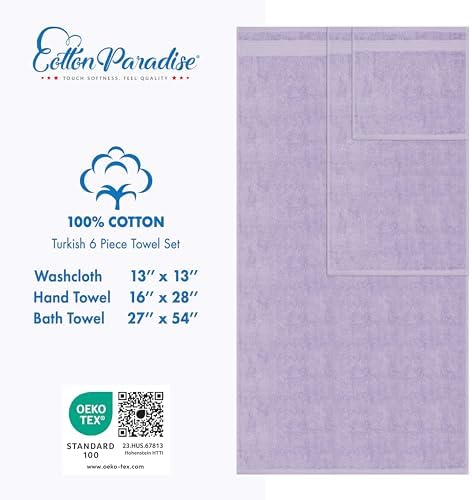 Cotton Paradise 6 Piece Lilac Towel Set
