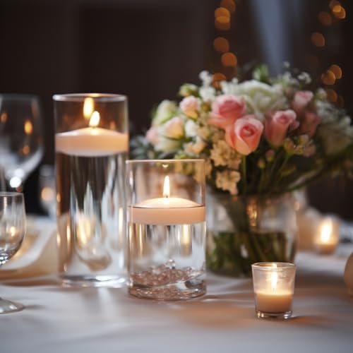 48 Pack White Floating Candles 3 Inch Unscented