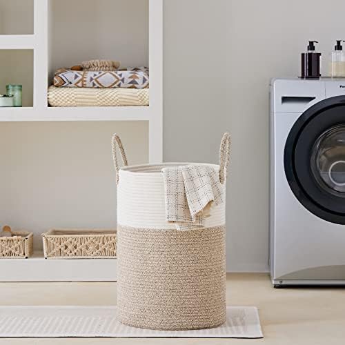 VIPOSCO Large Laundry Hamper with Woven Rope Design