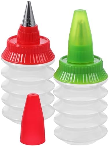 ABOOFAN 2 Pcs Cookie Icing Bottles with Couplers and Stainless Steel Tips