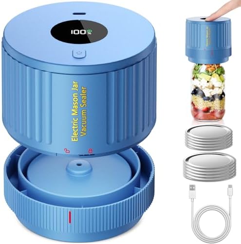 Electric Mason Jar Vacuum Sealer Kit - Blue