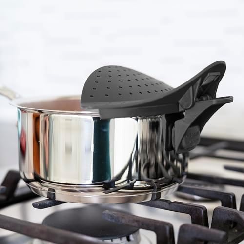 Chefs Planet Food Strainer - Black Clip On Pot Strainer