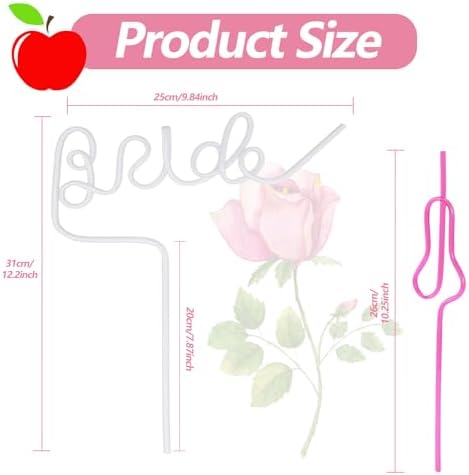 12pcs Reusable Bachelorette Party Straws Set