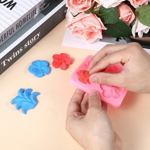 2 Pieces Tropical Flowers Leaves Silicone Mold for DIY Crafts