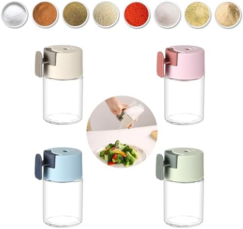 Set of 4 Mini Salt Shakers with Press Mechanism