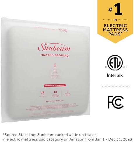 Sunbeam Heated Mattress Pad with 12 Heat Settings