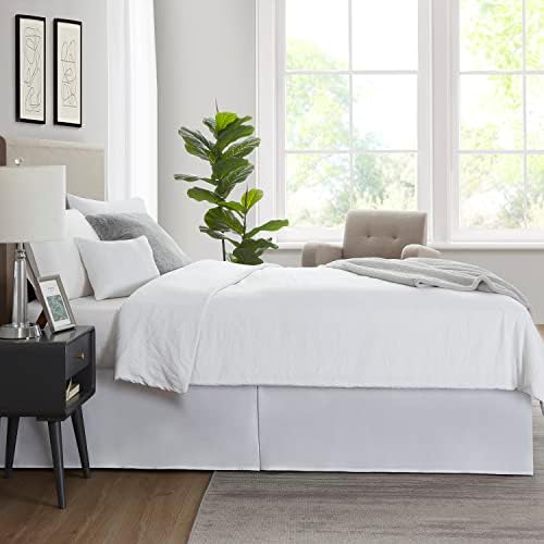 Nestl White Bed Skirt Queen Size 14 Inch Drop